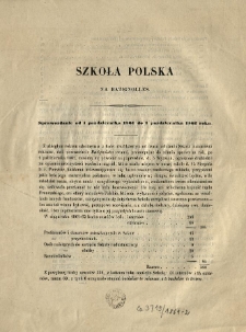 Szkoła Polska na Batignolles : sprawozdanie od 1 października 1861 do 1 października 1862 roku