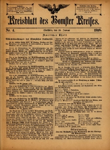 Kreisblatt des Bomster Kreises 1898.01.28 No.4