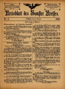 Kreisblatt des Bomster Kreises 1898.02.04 No.5