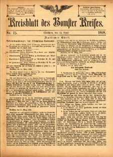 Kreisblatt des Bomster Kreises 1898.04.15 No.15