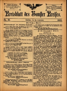 Kreisblatt des Bomster Kreises 1898.09.23 No.38