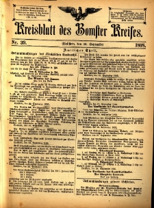 Kreisblatt des Bomster Kreises 1898.09.30 No.39