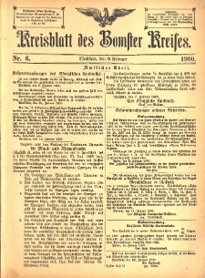 Kreisblatt des Bomster Kreises 1900.02.09 No.6