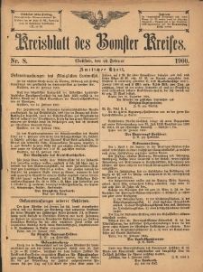 Kreisblatt des Bomster Kreises 1900.02.23 No.8