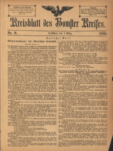 Kreisblatt des Bomster Kreises 1900.03.02 No.9
