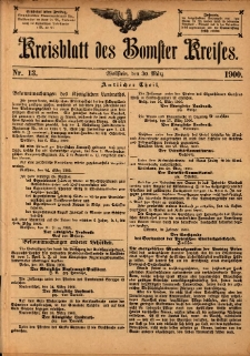 Kreisblatt des Bomster Kreises 1900.03.30 No.13