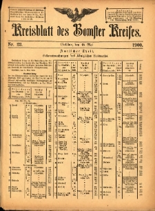 Kreisblatt des Bomster Kreises 1900.05.18 No.23