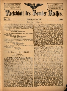 Kreisblatt des Bomster Kreises 1900.05.29 No.26