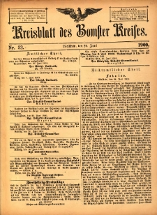 Kreisblatt des Bomster Kreises 1900.06.26 No.33