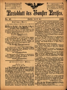 Kreisblatt des Bomster Kreises 1900.07.10 No.37