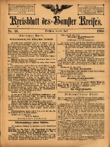 Kreisblatt des Bomster Kreises 1900.07.13 No.38