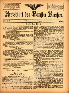 Kreisblatt des Bomster Kreises 1900.08.24 No.50
