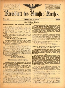 Kreisblatt des Bomster Kreises 1900.08.31 No.52
