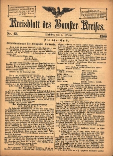 Kreisblatt des Bomster Kreises 1900.10.09 No.63