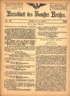 Kreisblatt des Bomster Kreises 1900.10.23 No.67