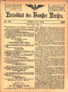 Kreisblatt des Bomster Kreises 1900.10.26 No.68