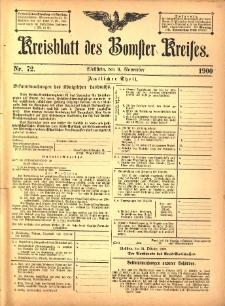 Kreisblatt des Bomster Kreises 1900.11.09 No.72