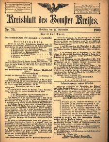 Kreisblatt des Bomster Kreises 1900.11.20 No.75