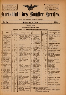 Kreisblatt des Bomster Kreises 1901.02.22 No.15