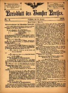 Kreisblatt des Bomster Kreises 1899.01.13 No.2