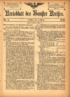 Kreisblatt des Bomster Kreises 1899.02.03 No.5