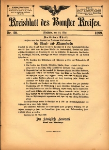 Kreisblatt des Bomster Kreises 1899.05.19 No.20