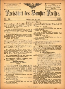Kreisblatt des Bomster Kreises 1899.05.19 No.20