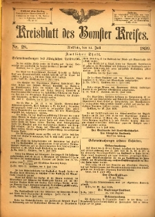 Kreisblatt des Bomster Kreises 1899.07.14 No.28