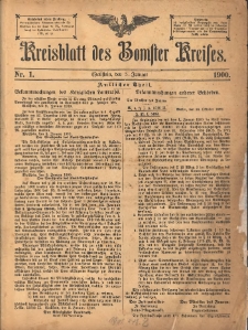 Kreisblatt des Bomster Kreises 1900.01.05 No.1