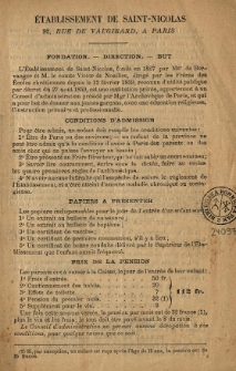 Établissement de Saint-Nicolas 92, Rue de Vaugirard, a Paris