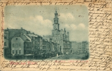 Gruss aus Posen. Alter Markt. Südseite mit Rathaus.