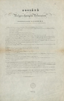 Soci&eacute;t&eacute; Polytechnique Polonaise, Bureau, rue d'Alger no 6, a Paris : ouvert tous les jours depuis 10 hres du matin, jusqu'&agrave; 5 hs du soir, except&eacute; le Dimanches