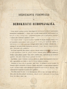 Demokracya Francuzka do Demokracyi Europejski&eacute;j