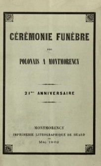 Cérémonie funébre des Polonais a Montmorency : 21me anniversaire