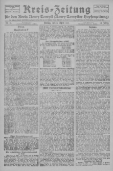 Kreis-Zeitung für d. Kreis Nowy-Tomysl: zugl. Nowy-Tomysler Hopfenzeitung 1927.04.08 Jg.52 Nr41