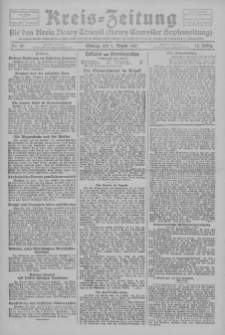 Kreis-Zeitung für d. Kreis Nowy-Tomysl: zugl. Nowy-Tomysler Hopfenzeitung 1927.08.01 Jg.52 Nr87