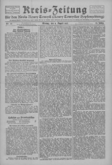 Kreis-Zeitung für d. Kreis Nowy-Tomysl: zugl. Nowy-Tomysler Hopfenzeitung 1927.08.08 Jg.52 Nr90