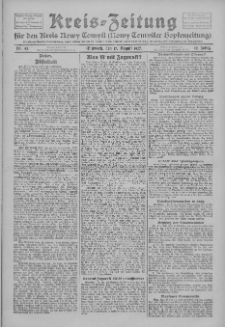Kreis-Zeitung für d. Kreis Nowy-Tomysl: zugl. Nowy-Tomysler Hopfenzeitung 1927.08.17 Jg.52 Nr93