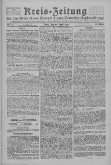 Kreis-Zeitung für d. Kreis Nowy-Tomysl: zugl. Nowy-Tomysler Hopfenzeitung 1927.08.26 Jg.52 Nr97