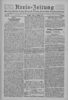 Kreis-Zeitung für d. Kreis Nowy-Tomysl: zugl. Nowy-Tomysler Hopfenzeitung 1927.08.29 Jg.52 Nr98