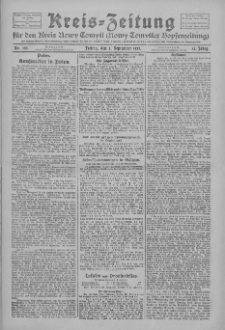 Kreis-Zeitung für d. Kreis Nowy-Tomysl: zugl. Nowy-Tomysler Hopfenzeitung 1927.09.02 Jg.52 Nr100