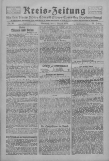 Kreis-Zeitung für d. Kreis Nowy-Tomysl: zugl. Nowy-Tomysler Hopfenzeitung 1928.08.01 Jg.53 Nr90