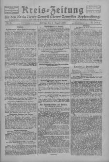 Kreis-Zeitung für d. Kreis Nowy-Tomysl: zugl. Nowy-Tomysler Hopfenzeitung 1928.08.03 Jg.53 Nr91