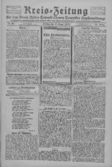 Kreis-Zeitung für d. Kreis Nowy-Tomysl: zugl. Nowy-Tomysler Hopfenzeitung 1928.08.17 Jg.53 Nr96