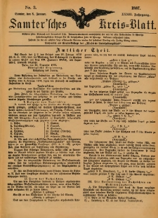 Samtersches Kreis-Blatt = Dziennik Powiatu Szamotulskiego 1887.01.08 Jg.33 Nr3