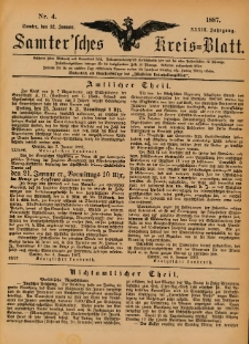 Samtersches Kreis-Blatt = Dziennik Powiatu Szamotulskiego 1887.01.12 Jg.33 Nr4