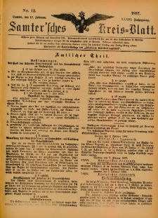 Samtersches Kreis-Blatt = Dziennik Powiatu Szamotulskiego 1887.02.12 Jg.33 Nr13