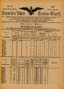 Samtersches Kreis-Blatt = Dziennik Powiatu Szamotulskiego 1887.02.26 Jg.33 Nr17