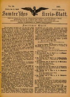 Samtersches Kreis-Blatt = Dziennik Powiatu Szamotulskiego 1887.04.13 Jg.33 Nr30