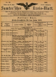 Samtersches Kreis-Blatt = Dziennik Powiatu Szamotulskiego 1887.04.20 Jg.33 Nr32